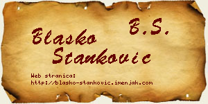 Blaško Stanković vizit kartica